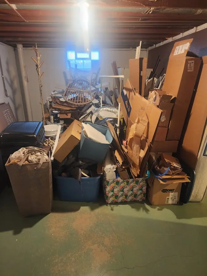 Roll-off dumpster container at job site for 2 Yard Dumpster Rental in Creve Coeur